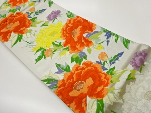 JAPANESE FUKURO OBI / WOVEN FLOWERS